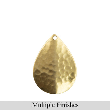 1 Hole Pinched Hammered Teardrop Pendant (4)