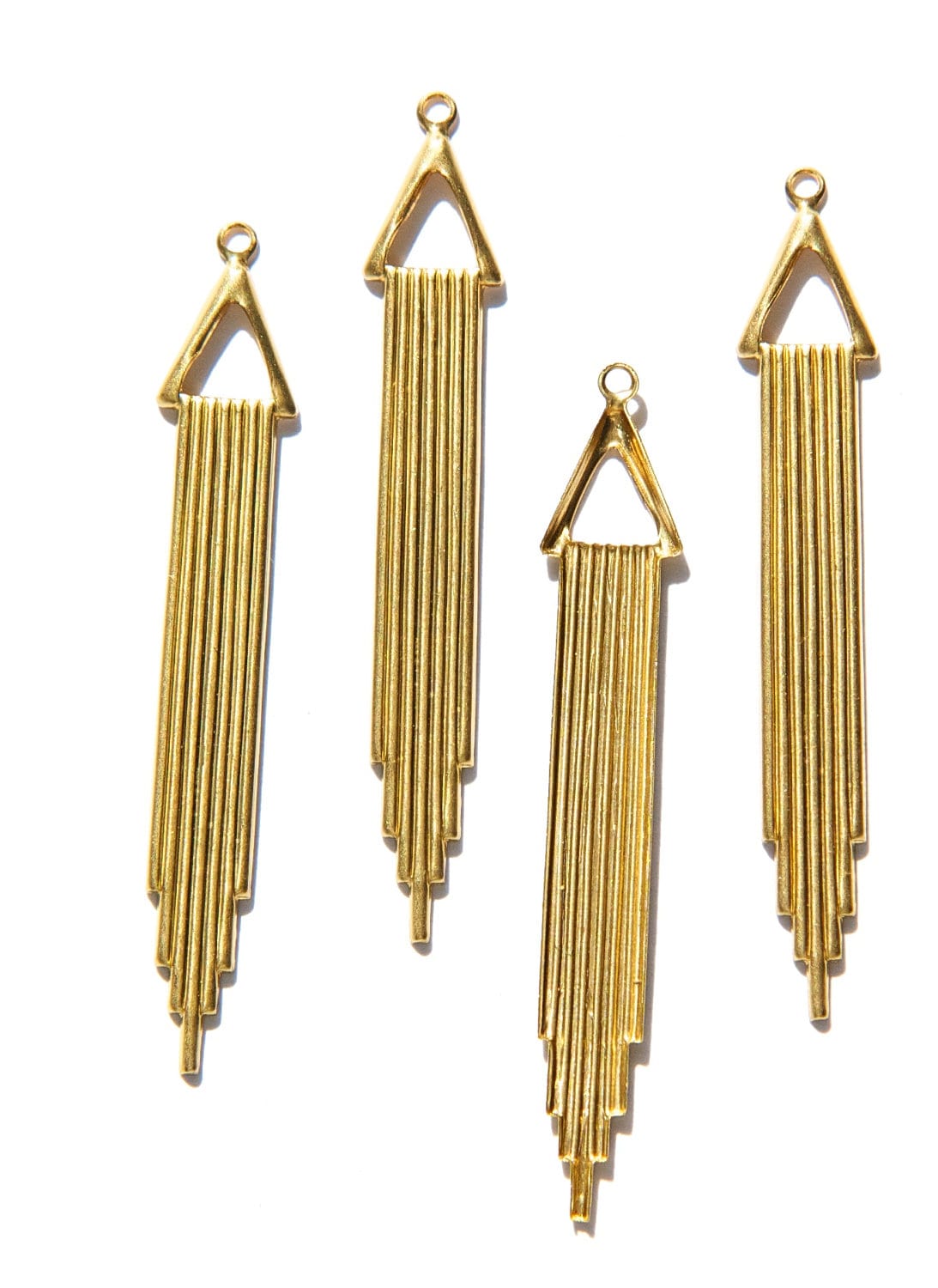 Gold Plated Long Deco Drop with Triangle and Loop (6) mtl372D