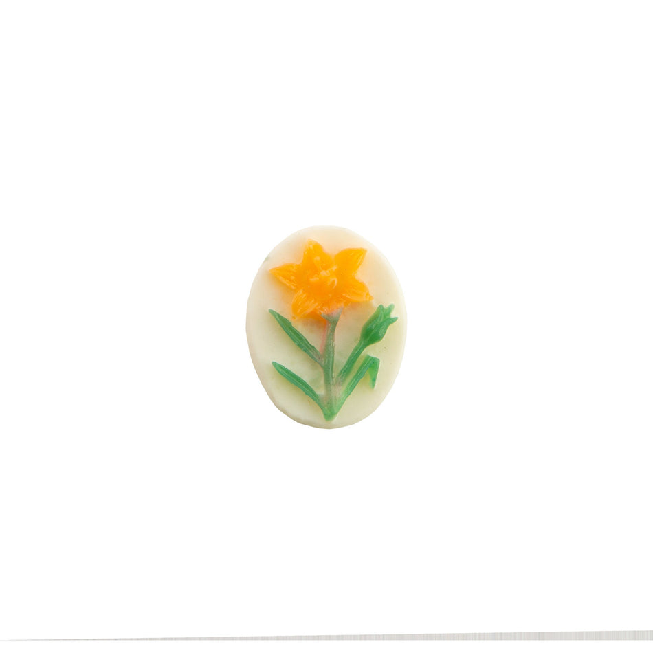 10x8mm Orange Lily Flower Acrylic Oval Cameos (6)