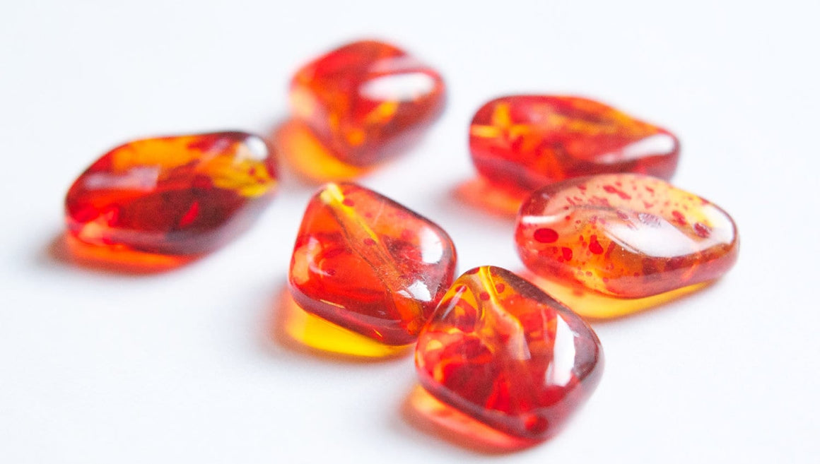 Vintage Tortoise Red Spotted Rounded Diamond Acrylic Beads (8) bds334A