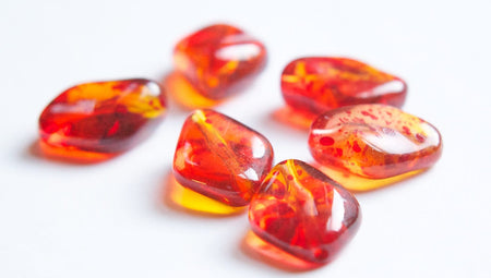Vintage Tortoise Red Spotted Rounded Diamond Acrylic Beads (8) bds334A