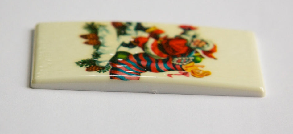 Lg Vintage Retro Santa with Toy Sack Christmas Cabochon 80mm X 45mm cab002C