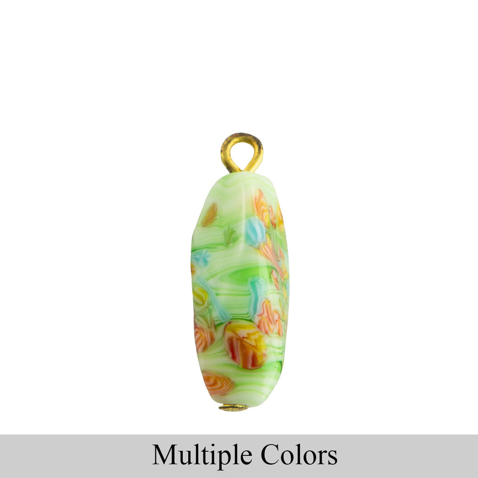Millefiori Japan Twist Glass Drops 21x8mm (4)