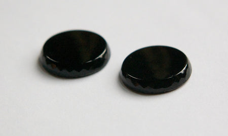 Vintage Black Glass Low Dome Cabochon 21mm Japan cab305
