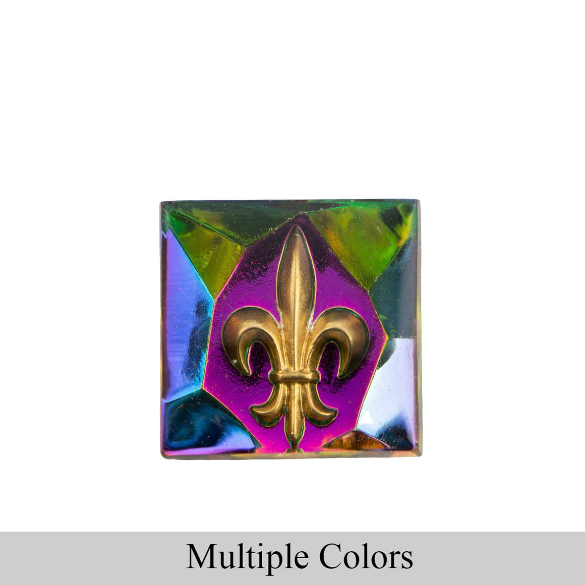 18mm Fleur-De-Lis Intaglio Glass Square Stone (1)