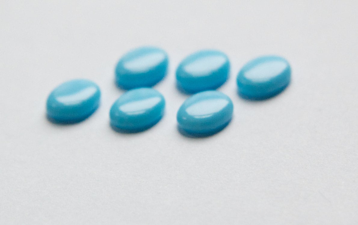 Vintage Opaque Light Blue Glass Cabochons 10x8mm cab576C