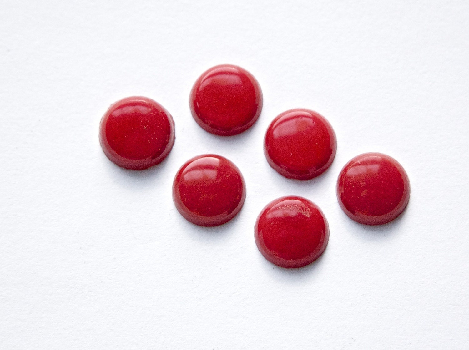 Vintage Burgundy Glass Cabochons 9mm cab195D