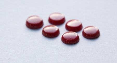Vintage Burgundy Glass Cabochons 9mm cab195D