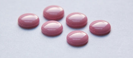 Vintage Opaque Pink Glass Cabochons 11mm cab703S