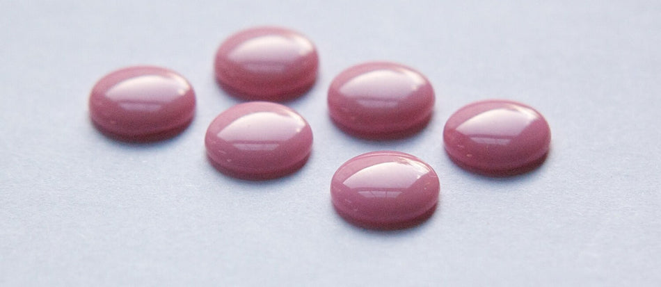 Vintage Opaque Pink Glass Cabochons 11mm cab703S