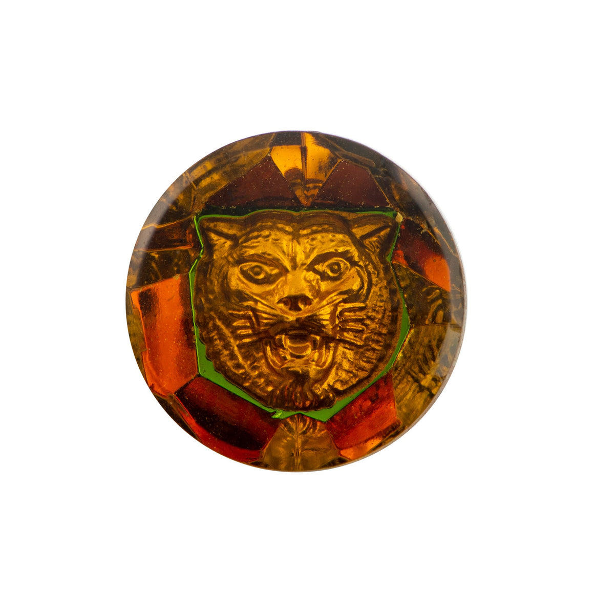 18mm Tiger Intaglio Glass Round Stone (1)