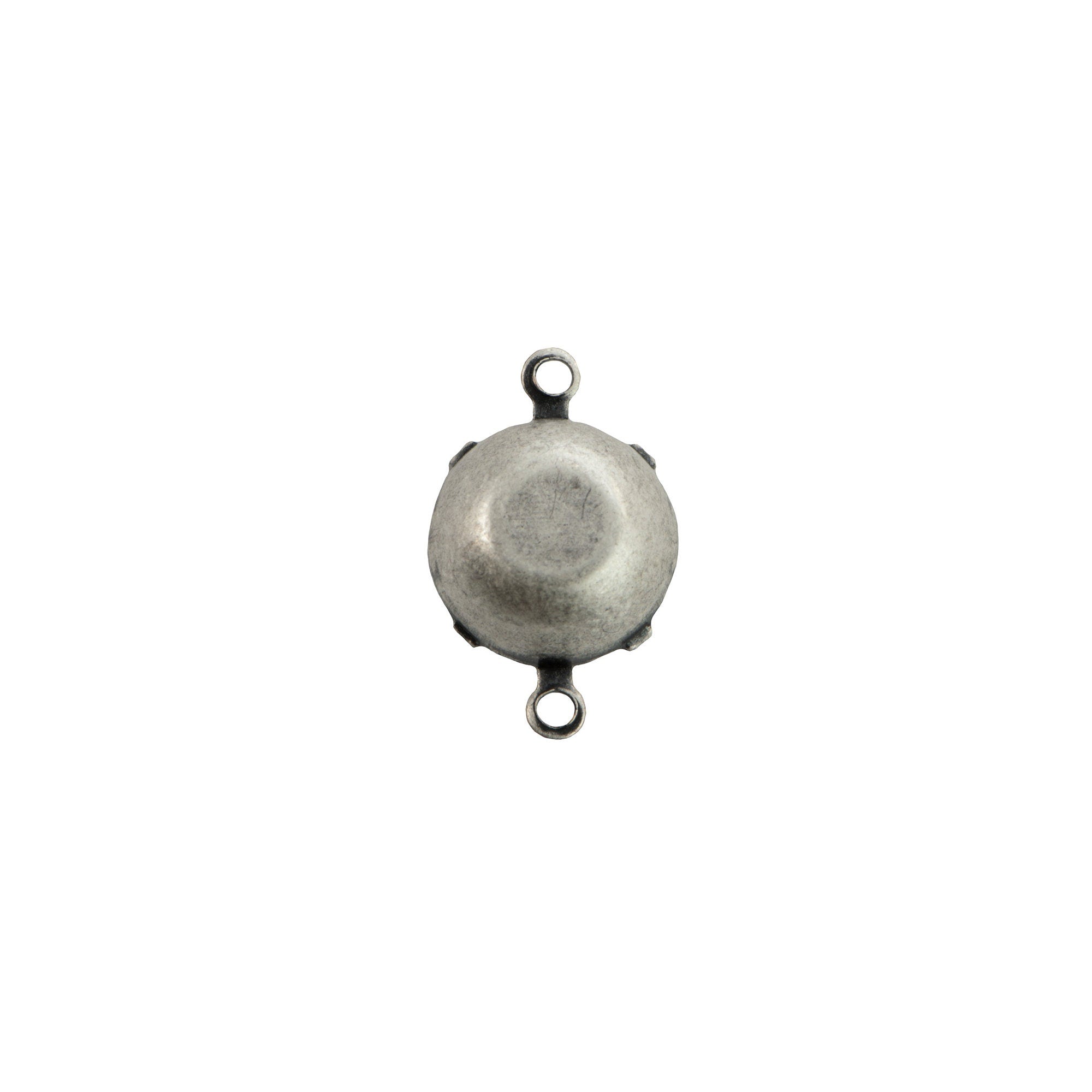 35ss White Moonglow Glass Round Stone in 2 Loop Setting