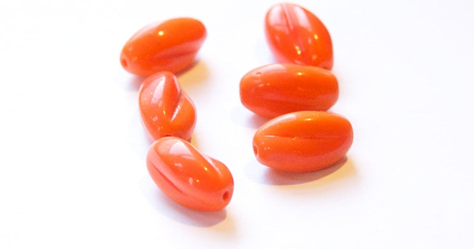 Vintage Opaque Orange Glass Twist Beads Germany 20mm grm019B
