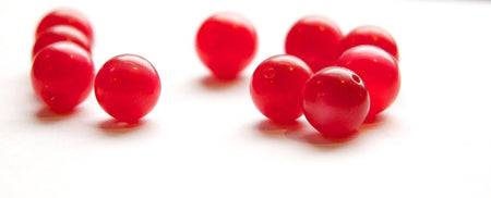 Vintage Lucite Raspberry Red Moonglow Beads 11mm (10) bds833