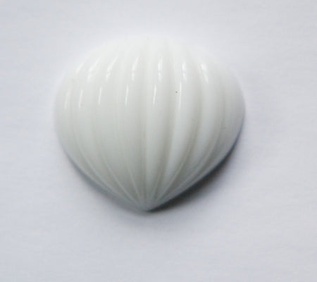 Vintage Large White Glass Ribbed Pointed Melon Cabochon cab048H