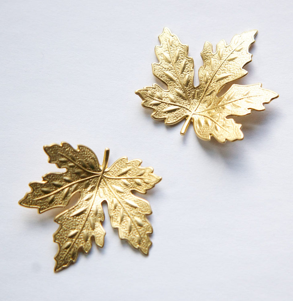 Raw Brass Maple Leaf Stampings mtl316A
