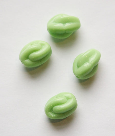 Vintage Opaque White Knotted German Glass Beads Med2 grm042D