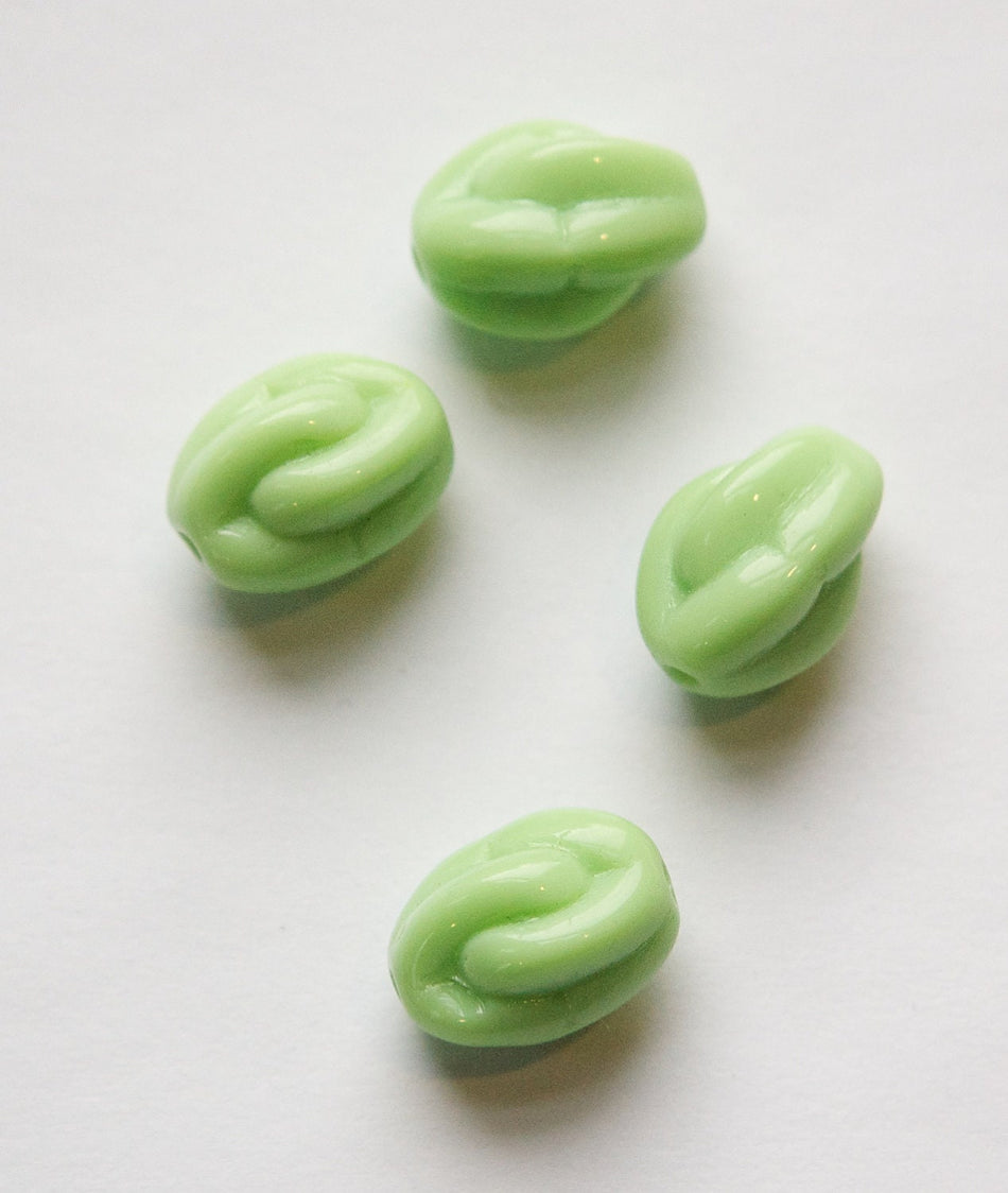Vintage Opaque White Knotted German Glass Beads Med2 grm042D