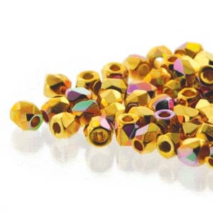 2mm Crystal 24K Gold Plate AB True 2 Czech Faceted Fire Polished Glass Beads (2g)