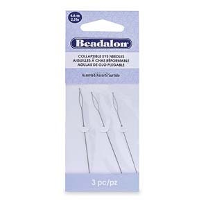 2.50-Inch Assorted Collapsible Eye Beadalon Needles 3 Pack