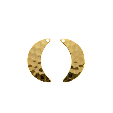 1 Hole Left and Right Hammered Crescents 22x12mm (8)