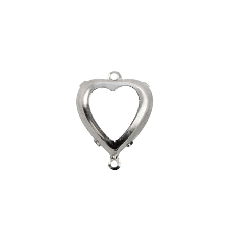 12mm Aquamarine Faceted Glass Heart Stone in 2 Loop Open Back Setting (2)