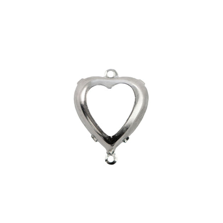 12mm Emerald Faceted Glass Heart Stone in 2 Loop Open Back Setting (2)