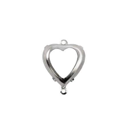 12mm Sapphire Faceted Glass Heart Stone in 2 Loop Open Back Setting (2)