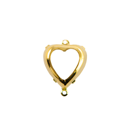 12mm Topaz Faceted Glass Heart Stone in 2 Loop Open Back Setting (2)