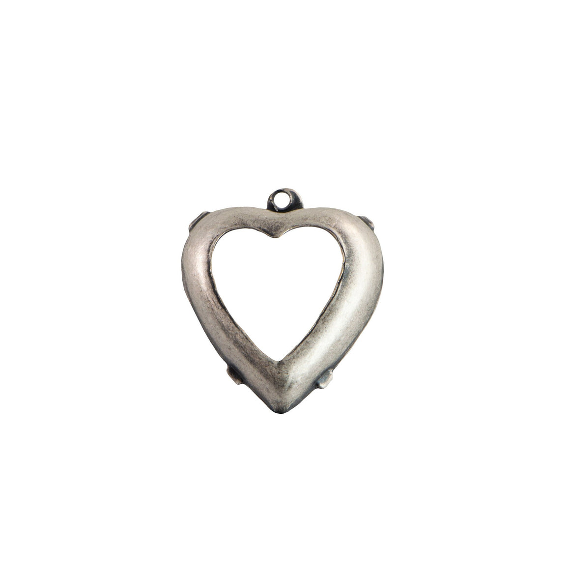 12mm Aquamarine Faceted Glass Heart Stone in 1 Loop Open Back Setting (2)