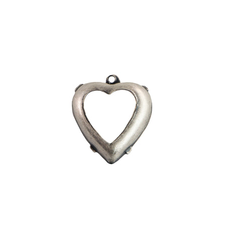 12mm Aquamarine Faceted Glass Heart Stone in 1 Loop Open Back Setting (2)