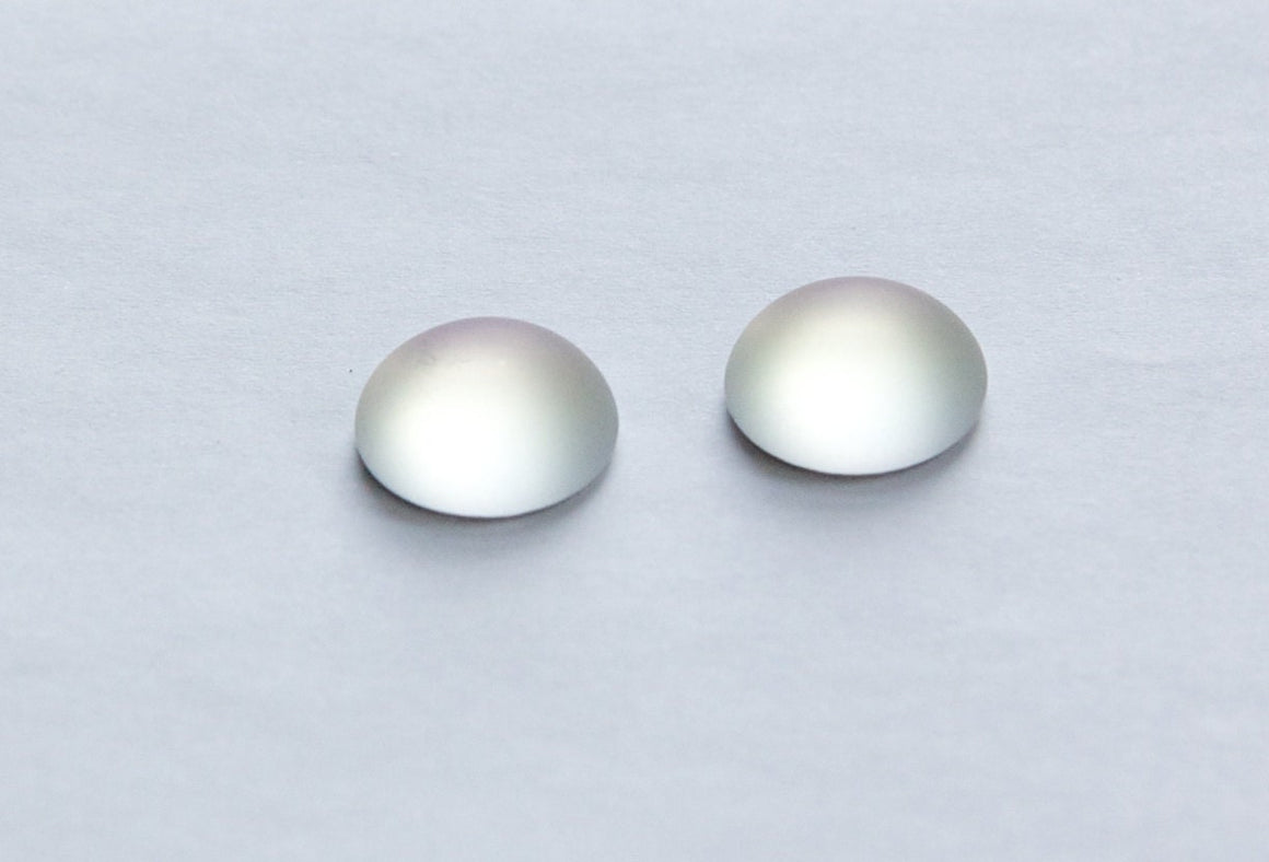 Glass Matte Light Pink Helio 15mm Cabochon (2) cab565A