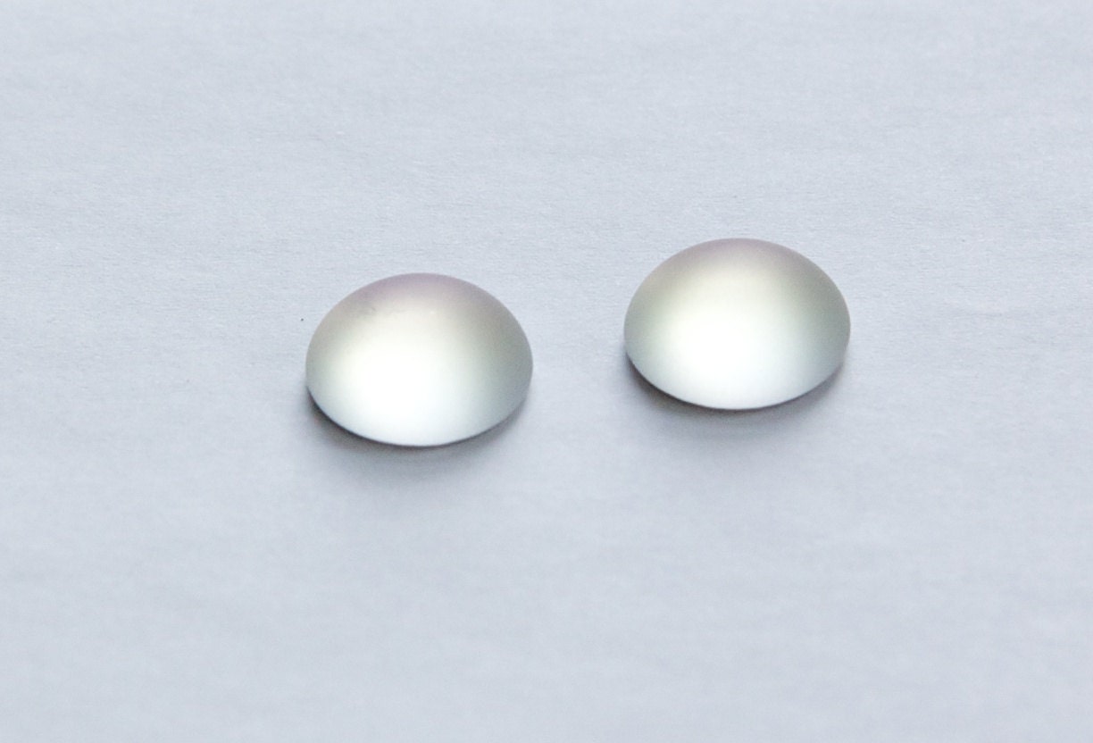 Glass Matte Light Pink Helio 15mm Cabochon (2) cab565A
