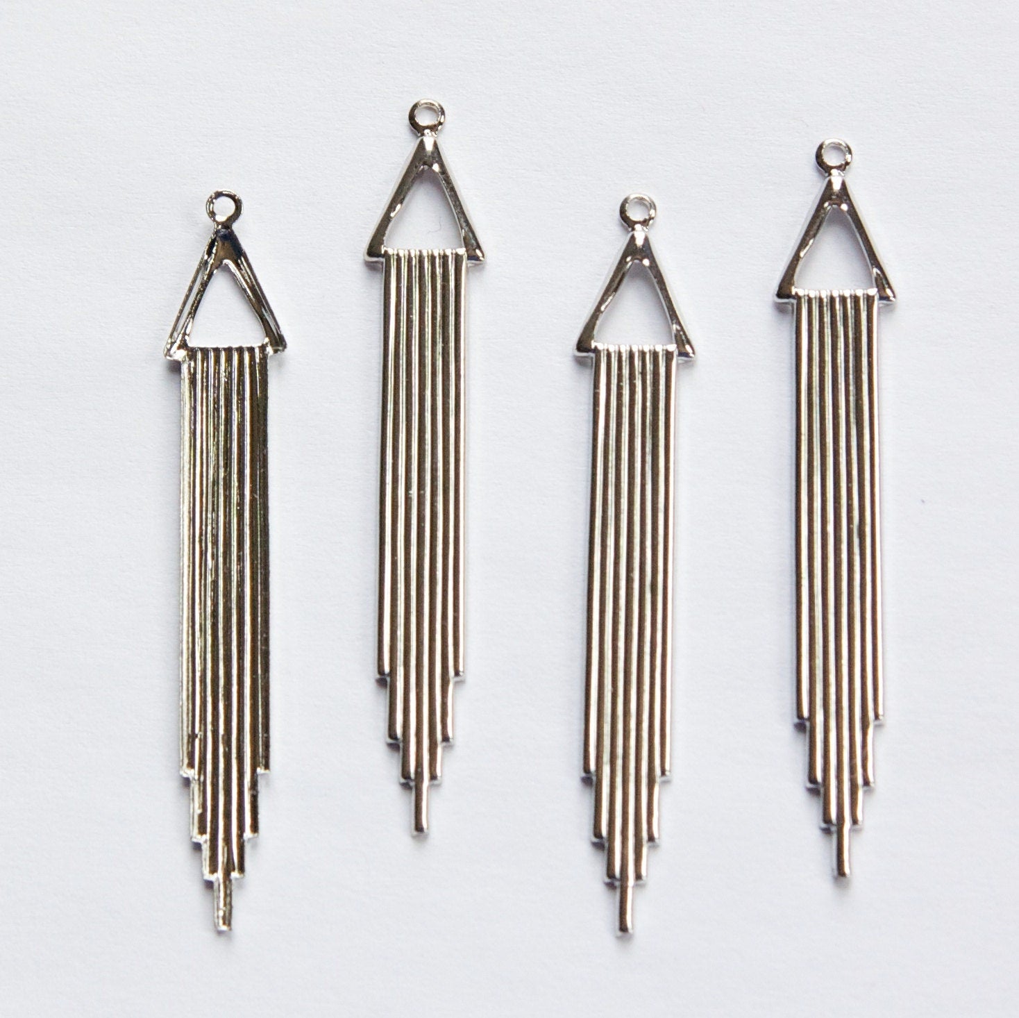 1 Loop Silver Plated Long Deco Drop with Triangle (6)