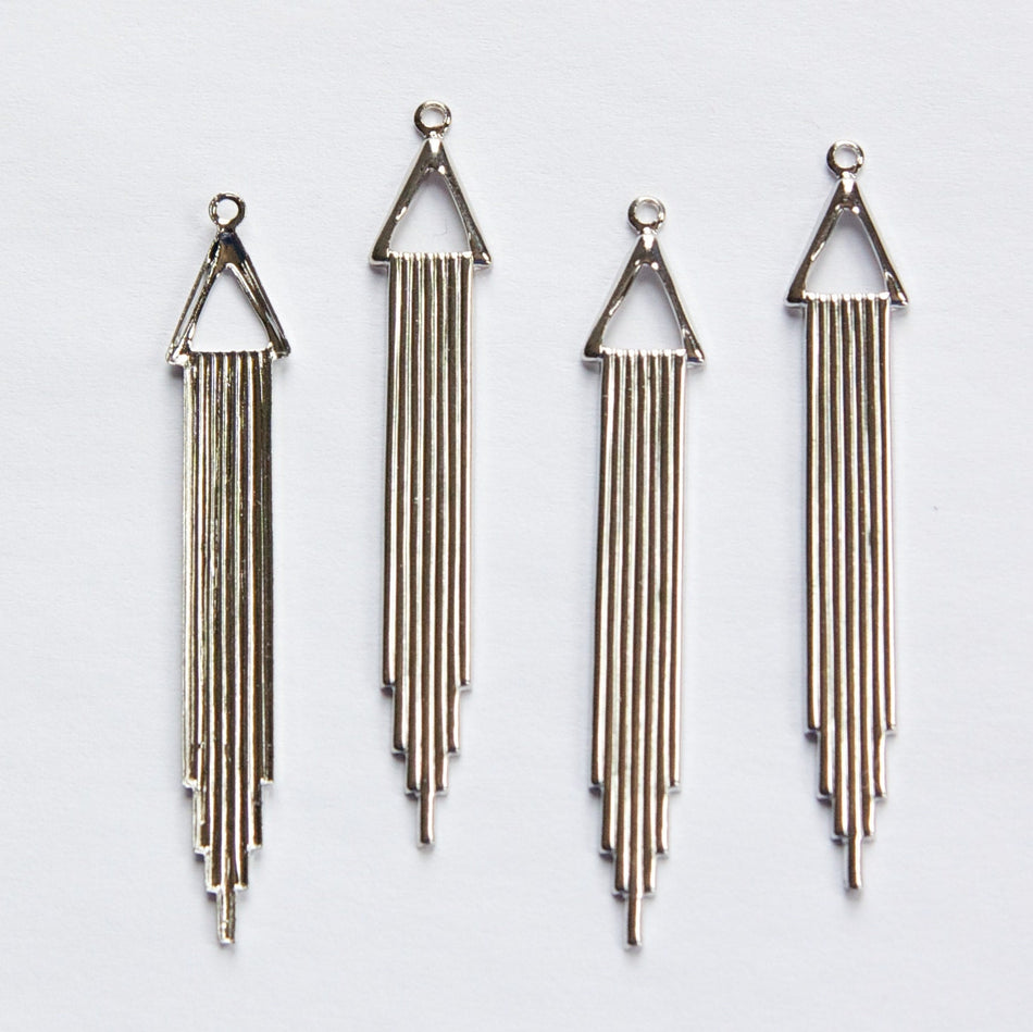 1 Loop Silver Plated Long Deco Drop with Triangle (6)