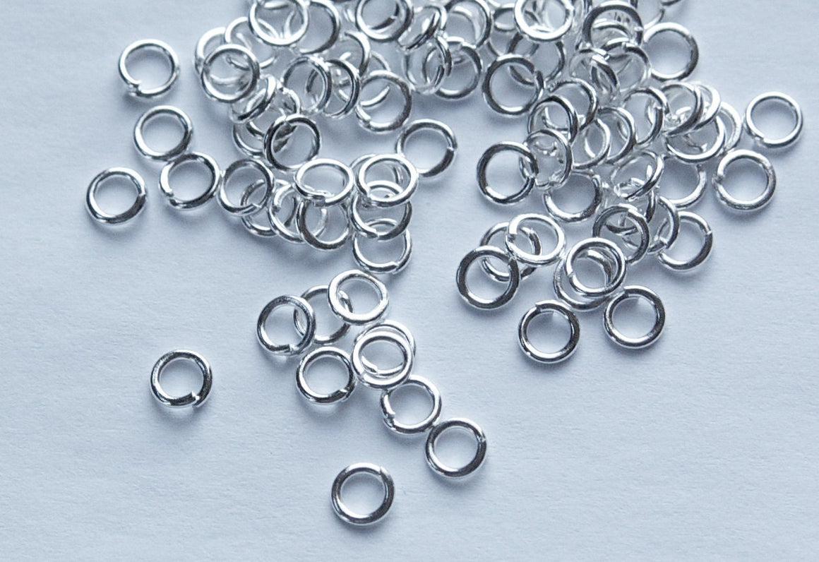 Silver Plated 4mm Open Jumprings 21 Gauge (100) fnd005