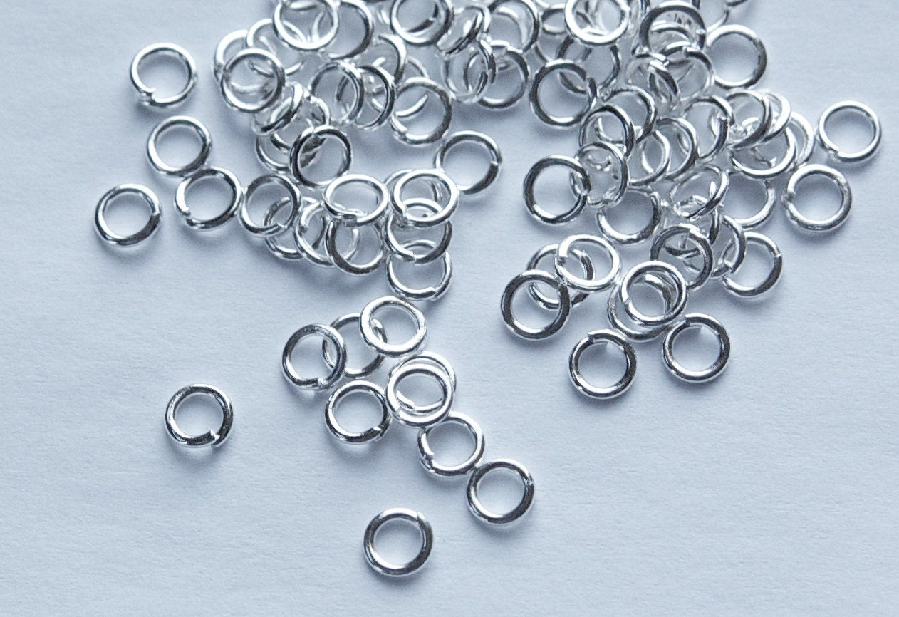 Silver Plated 4mm Open Jumprings 21 Gauge (100) fnd005