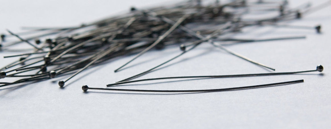 Gunmetal Plated Brass Ball Head Pins 22 Gauge 2 Inches (50) fnd100A