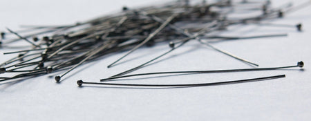 Gunmetal Plated Brass Ball Head Pins 22 Gauge 2 Inches (50) fnd100A
