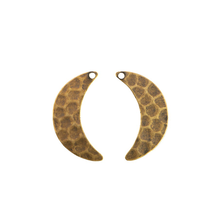 1 Hole Left and Right Hammered Crescents 22x12mm (8)