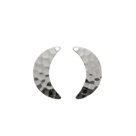 1 Hole Left and Right Hammered Crescents 22x12mm (8)