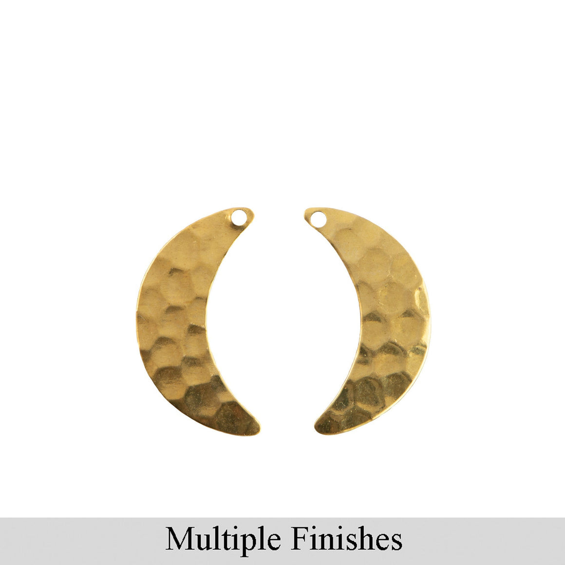1 Hole Left and Right Hammered Crescents 22x12mm (8)