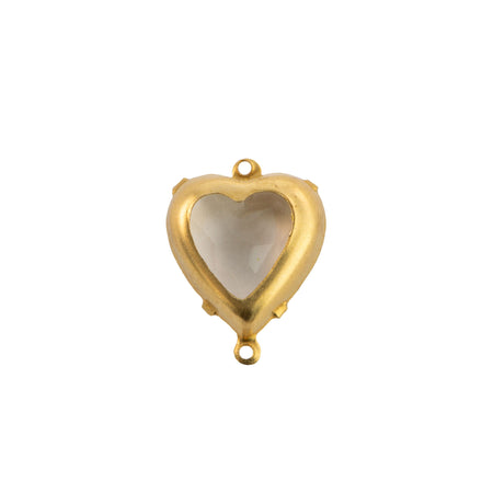 12mm Crystal Faceted Glass Heart Stone in 2 Loop Open Back Setting (2)