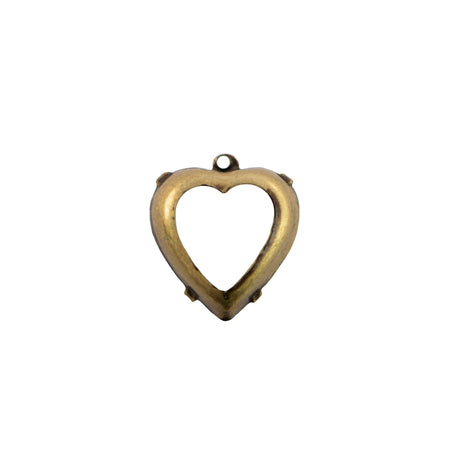 12mm Sapphire Faceted Glass Heart Stone in 1 Loop Open Back Setting (2)