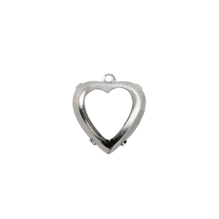 12mm Emerald Faceted Glass Heart Stone in 1 Loop Open Back Setting (2)