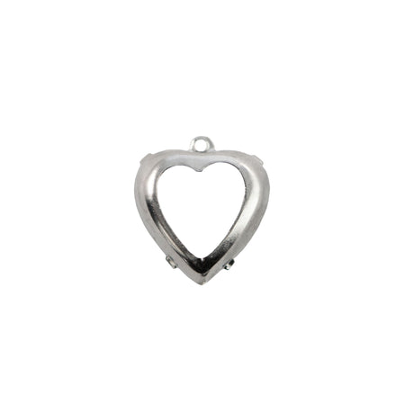 12mm Crystal Faceted Glass Heart Stone in 1 Loop Open Back Setting (2)