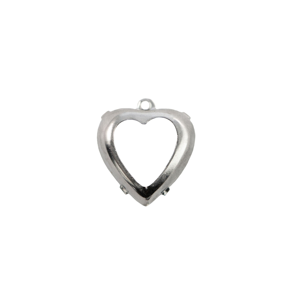 12mm Aquamarine Faceted Glass Heart Stone in 1 Loop Open Back Setting (2)