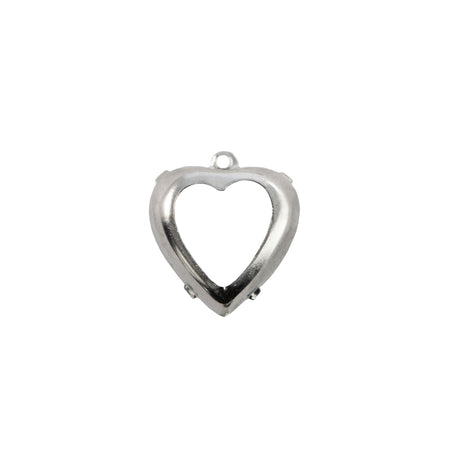 12mm Aquamarine Faceted Glass Heart Stone in 1 Loop Open Back Setting (2)