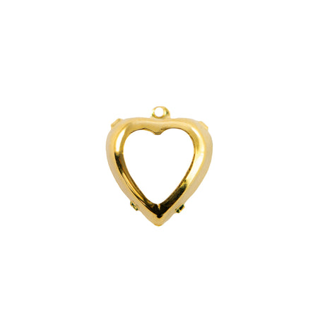 12mm Light Sapphire Faceted Glass Heart Stone in 1 Loop Open Back Setting (2)