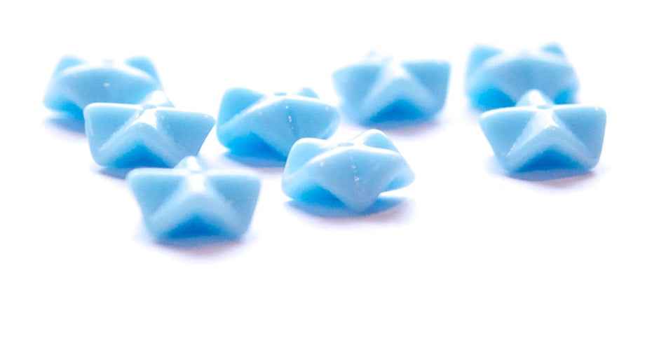 Vintage Opaque Medium Blue Wavy German Glass Beads 12mm grm044E